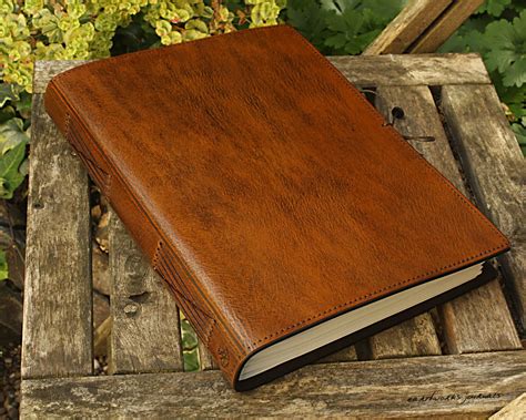 large classic brown leather bound journal leather etsy uk