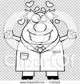 Hug Chubby Wanting Scientist Male Happy Outlined Coloring Clipart Vector Cartoon Thoman Cory sketch template