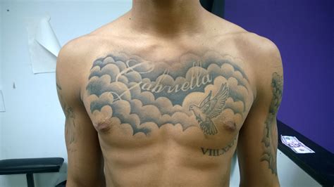 chest tattoos  men clouds
