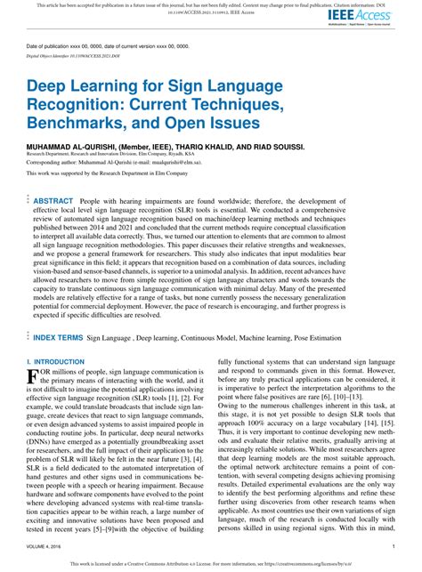 deep learning  sign language recognition current techniques