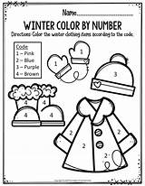 Winter Color Number Clothing Worksheets Preschool Items Printable Theme Keeper Memories sketch template