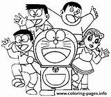 Doraemon Characters Coloring Printable Pages Print sketch template