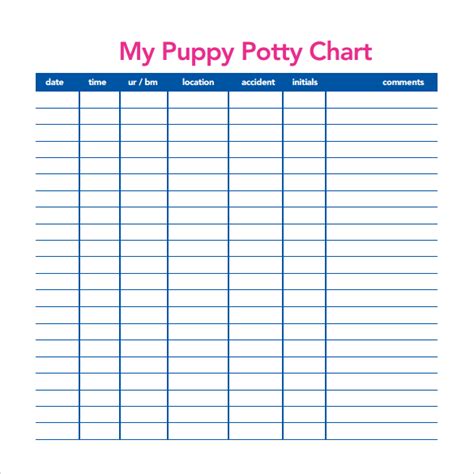 potty training chart templates