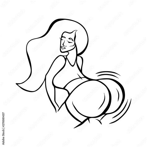 twerk dance girl beautiful cartoon woman character with long hair big