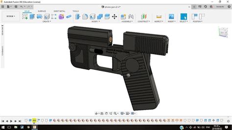 3d printable model phone gun self defense 9mm single 1