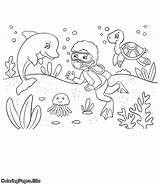 Diving Coloringpages sketch template