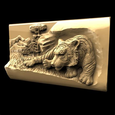 tiger  relief model  cnc router  dxf downloads files  laser cutting  cnc