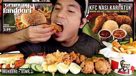 new kfc nasi lemak kari atuk and zinger tandoori mukbang malaysia