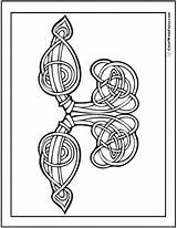 Celtic Leaves Knots Coloring Designs Knot Print sketch template