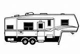 Wheel 5th Camper Fifth Clipart Rv Trailer Coloring Clip Silhouette Campers Pages Camping Trailers Travel Template Colouring Th Printable Drawings sketch template