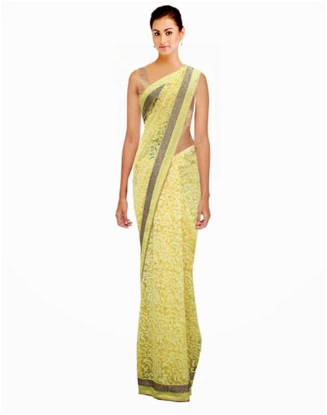 designer partywear indian chantilly lace saree bhavishonline