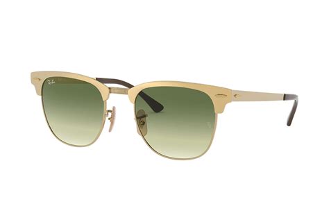 ray ban clubmaster metal collection sunglasses lenses in gold