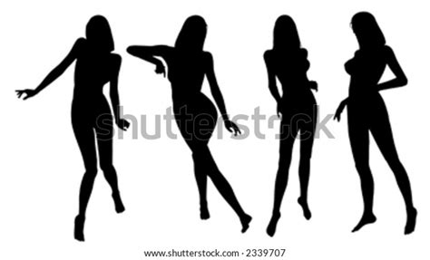 Woman Silhouette Nude Undressed Female Contour Stock Vector Royalty