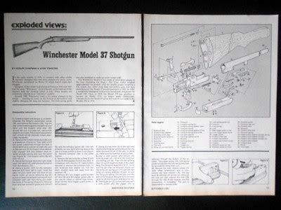 vintage winchester model  shotgun  exploded view article parts diagram ebay