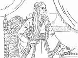 Coloring Thrones Game Pages Colouring Cersei Color Print Lannister Drawings sketch template