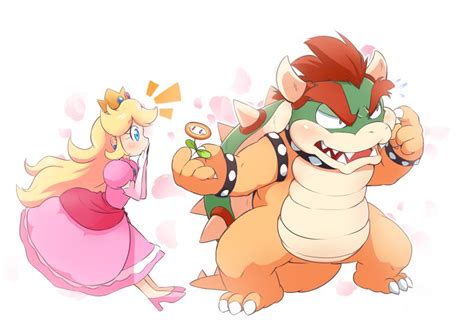 Love Princess Peach And Bowser Super Mario Bros Series Artwork By