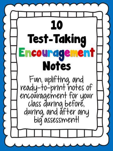 test  encouragement notes teaching resources