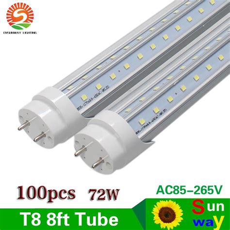 led tube bulb fluorescent lamp  bi pin  shaped double row ft led strip bar lights   foot