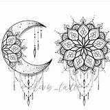 Lua Lune Mond Sonne Mandalas Skillofking 2411 Tatouage Perkins Tatuagens Tatuagem Tattoofashiontrendy Salvo sketch template
