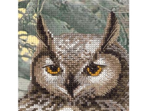 eagle owl cross stitch kit code  pt riolis buy