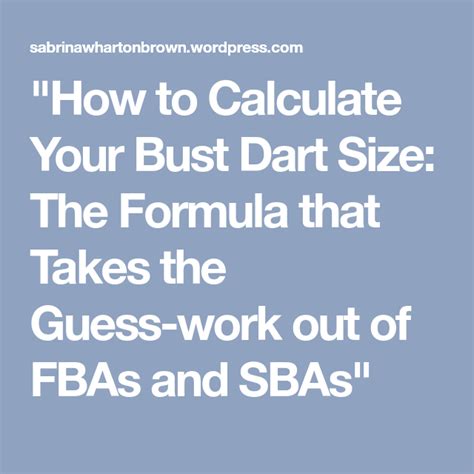 calculate  bust dart size  formula  takes  guess work   fbas