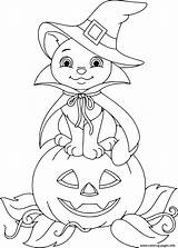Halloween Coloring Pages Pumpkin Cat Printable Info Print Sheets Witch Cute Color Kids Choose Board sketch template