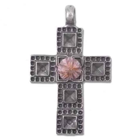 big cross necklace pendant  real rose  jericho