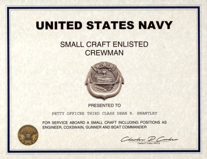navy small craft crewman certificate