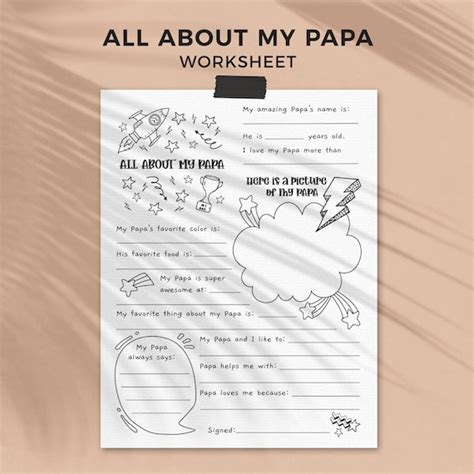 papa fathers day printable gift questionnaire fill