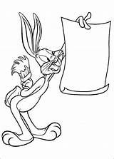 Looney Tunes Coloring Pages Printable Kids Paper Characters Bunny Bugs Ausmalbilder Holding Malvorlagen sketch template