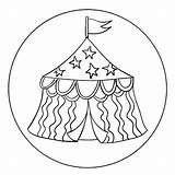 Circus Tent Coloring Pages Printable Cookie Round Getcolorings Color Getdrawings Play Popular Toppers Size sketch template