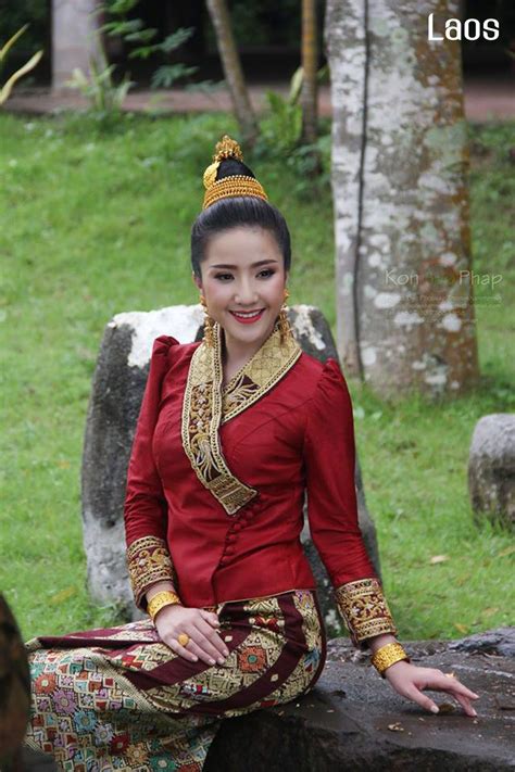 laos lao traditional dress batik fashion traditional