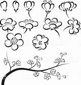 매화 Doodle Blossoms Japanese Thumbview Approve sketch template