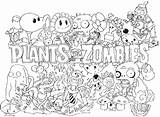 Coloring Zombies Vs Plants Pages Printable Popular sketch template