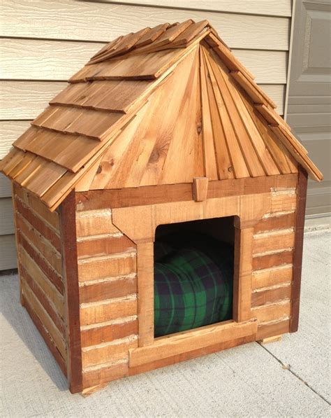 dog house cabin   recycled oak pallet boards left  cedar starter shakes glue