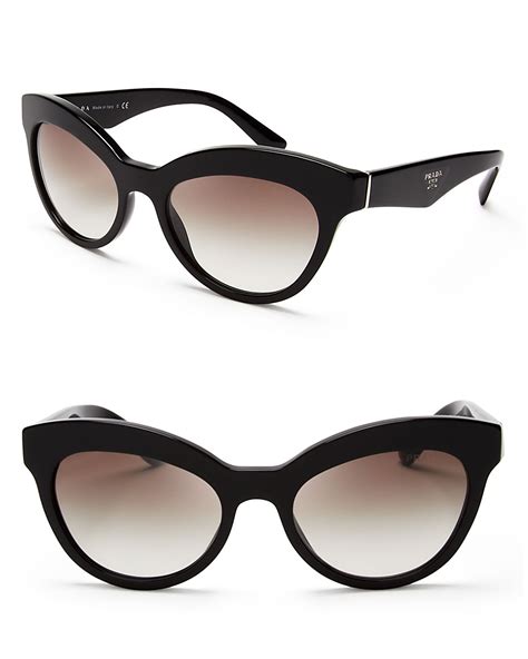 lyst prada heritage cat eye sunglasses in black