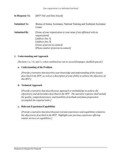 rfp template proposal templates business template technical proposal