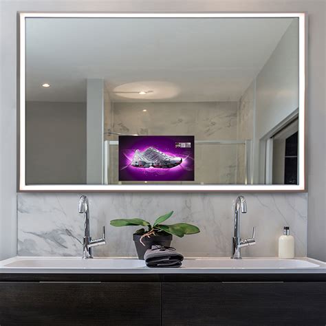 frosted soft led android smart mirror  built  tv bathselect