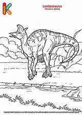 Mewarnai Dinosaurus Lambeosaurus Semesta Alam Anak Coloring Soal sketch template