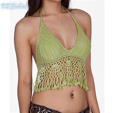 2016 new model summer crochet bikini top handmade knitted crochet