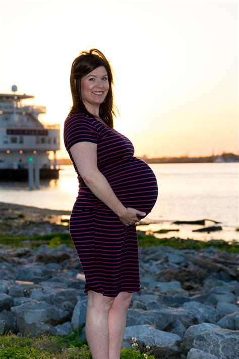 Pregnant Wife Prenatal Mississippi River Sunset Gretna