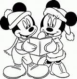 Coloring Minnie Christmas Pages Mickey Mouse Printable Popular sketch template
