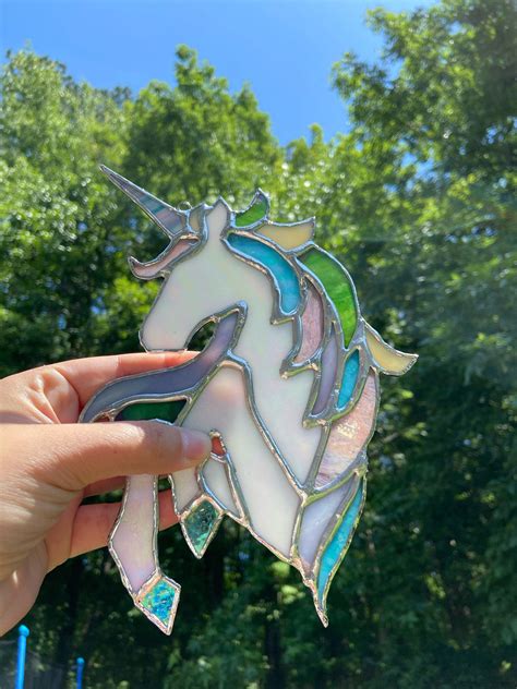 Stained Glass Unicorn Etsy