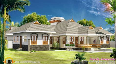 single floor residence exterior kerala home design  floor plans