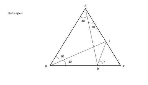 Abc Is A Triangle Bad Is 40 Degrees Dac Is 20 Degrees Abe Is 60