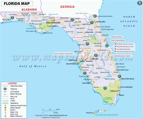 florida map map  florida usa detailed fl map