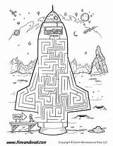 Printable Space Maze Kids Mazes Activities Rocket Printables Astronaut Spaceship Puzzle Crafts Bw Timvandevall Craft Solution Theme Ship His Guide sketch template