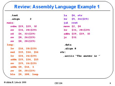 review assembly language