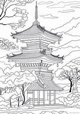 Tempel Japonais Japanischer Favoreads Colorear Japanische Pagoda Coloriages Buddhist Apprendre раскраски Dessiner Colouring Japonaise Kirtland Japon Ausmalen Zeichnen Orientali Fashiondesignn sketch template