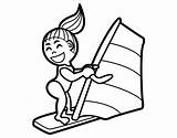 Windsurf Vela Tabla Praticando Feliz Deporte Deportes Tudodesenhos Acolore sketch template